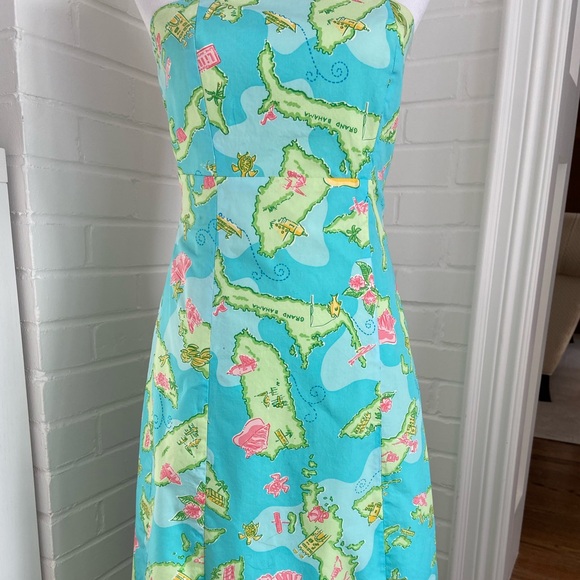 Lilly Pulitzer World Map Print Summer Sundress Size 4 - Picture 1 of 11